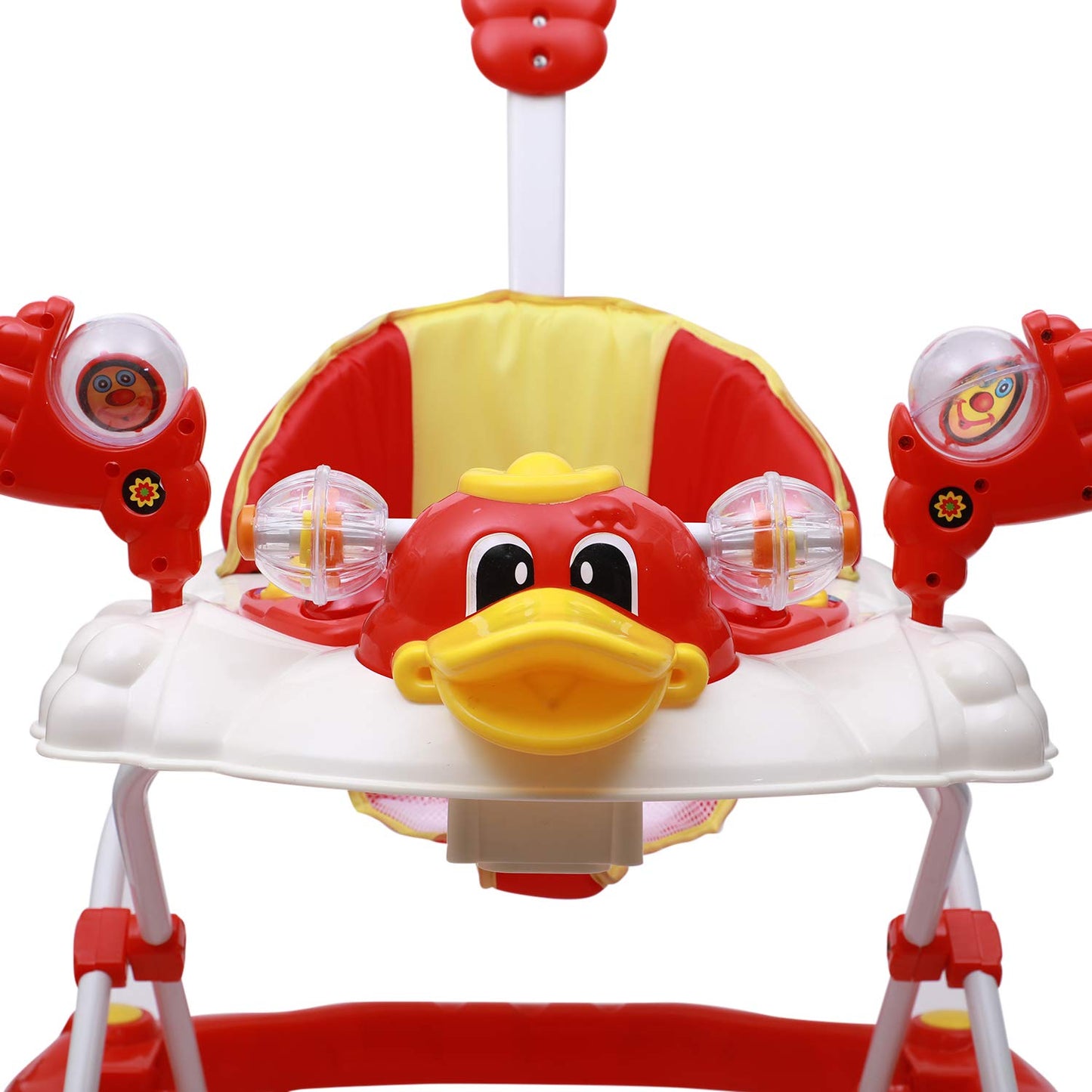 Love Baby Ultra Soft Seat Baby Activity Walker with Parental Control Handle, Adjustable Height and Musical Tray and Toys (Red) - MRGTOYS