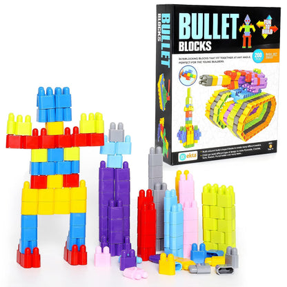 Ekta Bullet Blocks Basic Set Game, 200pcs Interlocking Blocks to Play & Learn Bullet Blocks Activity Game